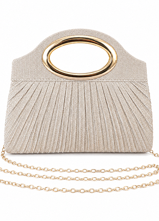 Роскошная вечерняя золотистая с золотистой фурнитурой праздничная сумка клатч блестящая кросс-боди