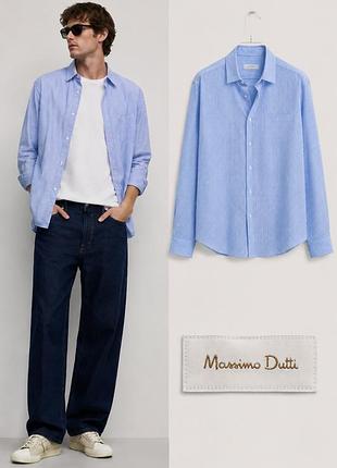 Льняная рубашка massimo dutti linen 💯 p s/m