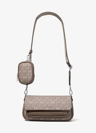 Оригінал сумка-кросбоді michael kors jet set travel small signature logo crossbody bag with pouch