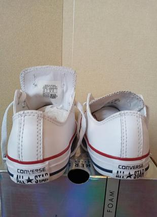 Белые кожаные кеды converse р.34 4
