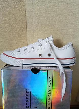 Белые кожаные кеды converse р.34 2