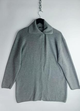 Кв жіноча вовняна накидка кардиган з вовни,довга,сірого кольору/woolmark/пончо/пальто/вовняне/шерстяне/з шерсті/тепле/елегантне/довге/