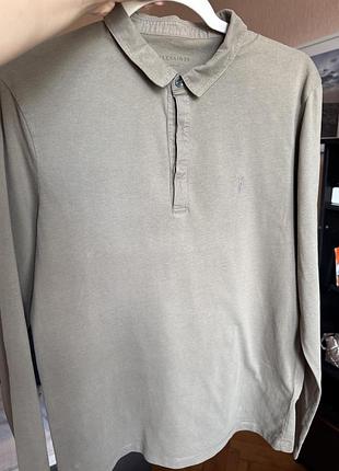Чоловіче поло з довгим рукавом allsaints brace ls polo (розмір m) оригінал