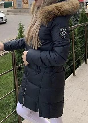 Пуховик жіночий visdeer зелений з капюшоном