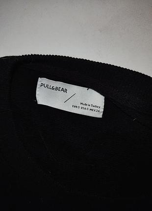 Світшот вільний жіночий pull&bear чорний з жовтим принтом написом 2