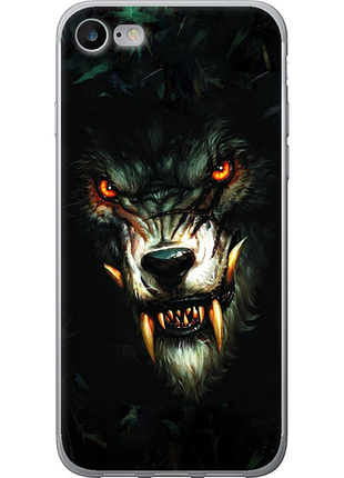 Чехол на iphone 8 дьявольский волк из пластика fch_0175172