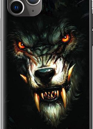 Чехол на iphone 11 pro max дьявольский волк из пластика fch_0175080