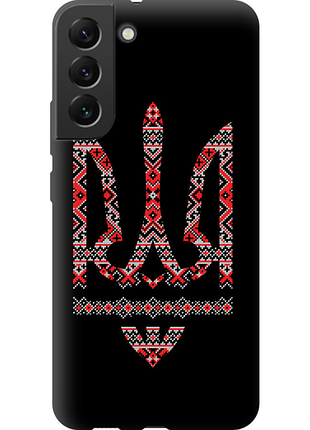 Чехол на samsung galaxy s22 plus герб - вышиванка на черном фоне tpu fch_0175066