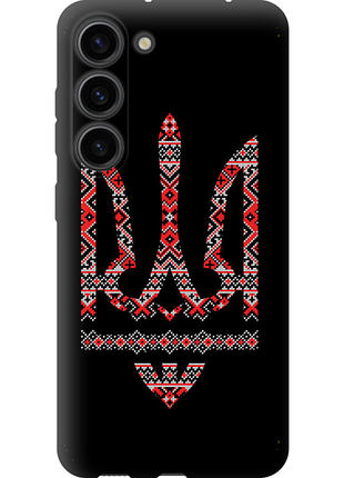 Чехол на samsung galaxy s23 герб - вышиванка на черном фоне tpu fch_0175064