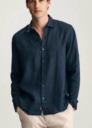 Лляна сорочка uniqlo premium linen /  розмір xs