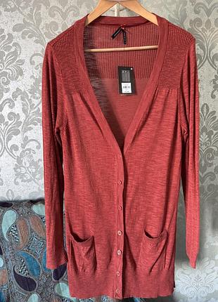 Новый удлиненный кардиган atmosphere (primark) из хлопка и вискозы (размер 3xl / 48-50)