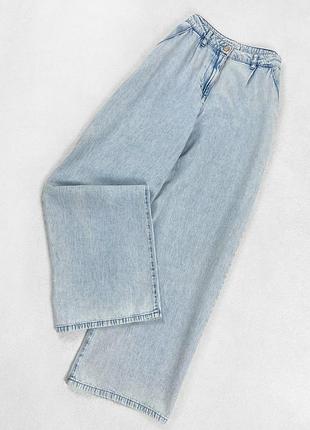 Блакитні прямі широкі джинси denim co 100% бавовна розмір 12 (40) м