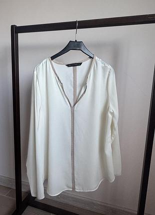 Блуза молочна zara l-xl