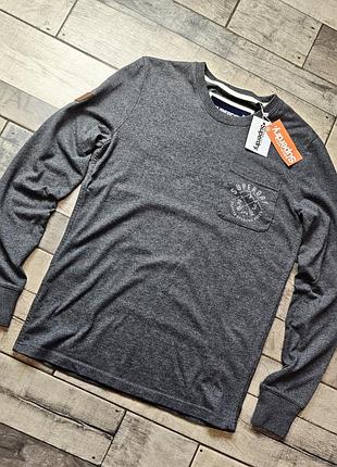 Чоловічий бавовняний базовий темно-сірий лонгслів superdry розмір s