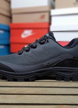 Чоловічі кросівки  columbia gore tex сірі з чорним великі розміри