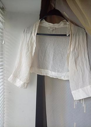 Нежное болеро/накидка молочного оттенка 100% silk