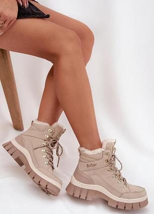 Женские ботинки низкие lee cooper 194672 38 24,5 см бежевый (2200005142530)