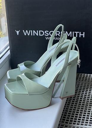 Босоніжки жіночі windsor smith boulevard jade patent leather, м'ятні, розмір 38