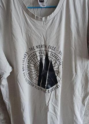 Футболка чоловіча the north face з принтом, бежева