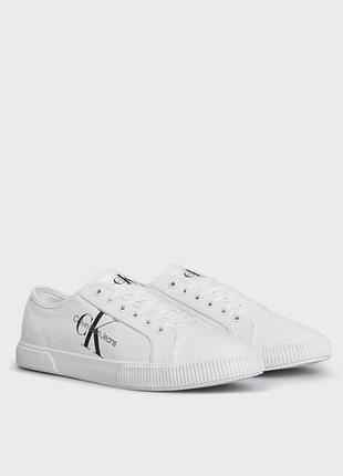 Білі текстильні кеди calvin klein jeans 2