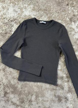 Лонгслів топ bershka красивий сірий