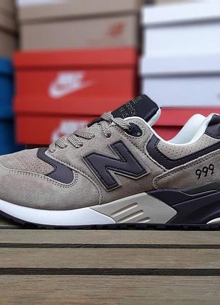 Чоловічі кросівки new balance 999 бежеві з коричневим