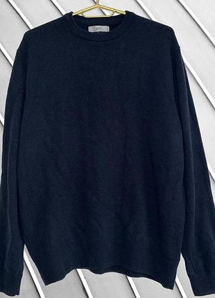 Шерстяной мужской свитер m&amp;s xl 52 54 маркс спенсер маркс энд спенсер темно-синий теплый свитер 100% шерсть шерсть шерсть джемпер 54