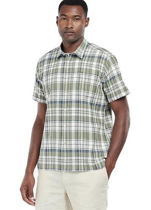Сорочка barbour® plaid з коротким рукавом, лляно-бавовняна
