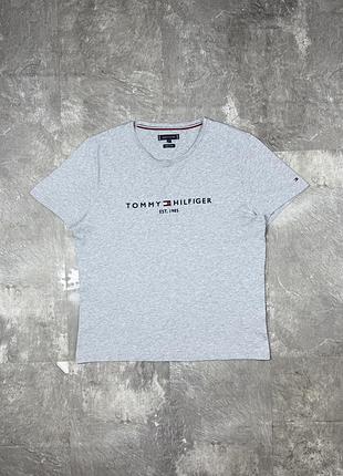Футболка tommy hilfiger томмі хілфігер чоловіча сіра оригінал xl