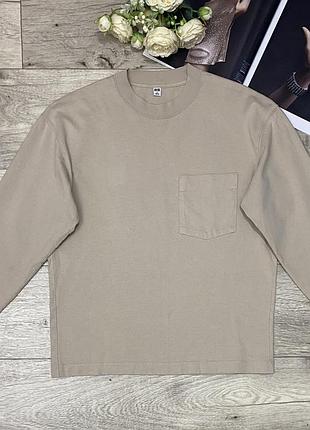 Базовый унисекс лонгслив, реглан, кофта uniqlo, р.s-m