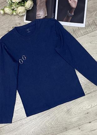 Базовый синий лонгслив, реглан, кофта uniqlo, р.xs-s