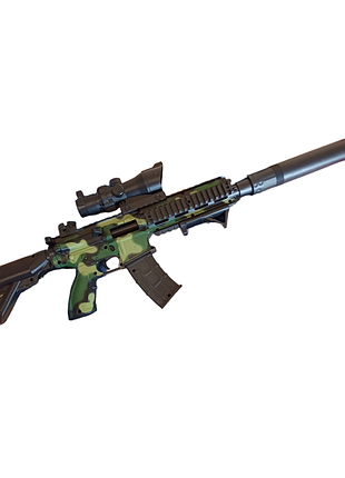 Игрушечное оружие автомат colt m16 с глушителем камуфляж