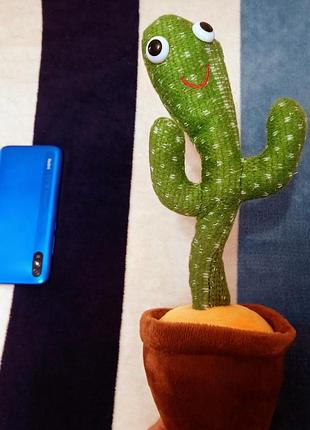 Танцующий кактус - повторяшка dancing cactus, петучий 120 песен с подсветкой