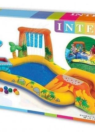 Дитячий басейн intex 57444 кольоровий надувний ігровий центр