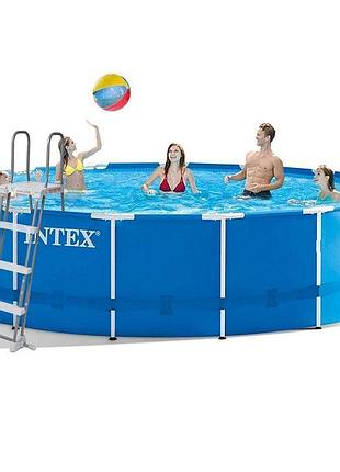 Каркасный бассейн intex 28242, 457 x 122 см (бассейн, подстилка, лестница, фильтр 3 785 л/ч, тент)