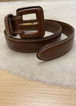 Жіночий коричневий шкіряний ремінь cuir veritable