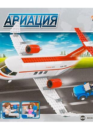 Конструктор детский - "летак - авиация - 275 деталей" - sluban slb-365 / детский самолет, мелкие деталями