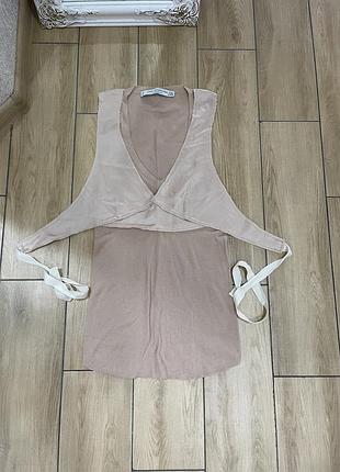 Жіноча майка з сатиновим топом zara m/l