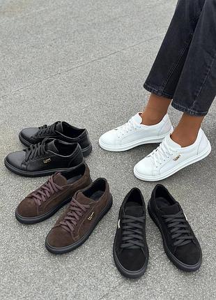 Женские кеды из натуральной кожи и замши 36-41