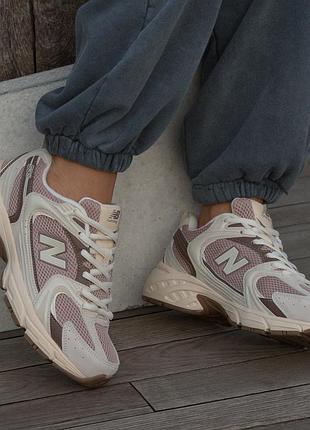 Кроссовки new balance 530 pink beige brown