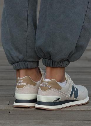 Кроссовки new balance 574 beige blue 5