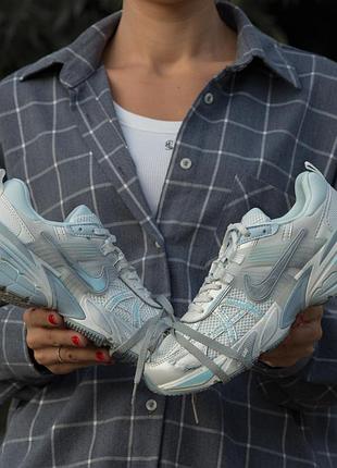 Кроссовки nike runtekk v2k white blue custom