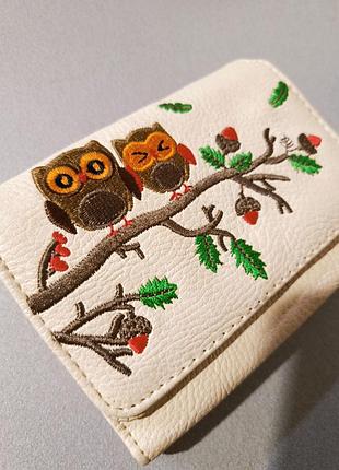 Кошелек, вышивка , сова, совы