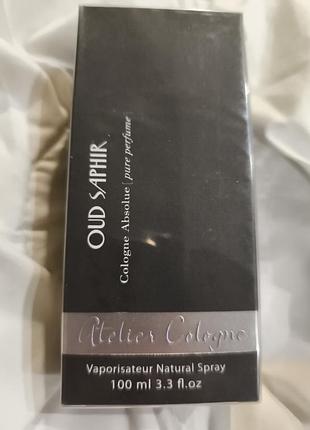 Оригинал! нишевый! гурманский шикарный парфюм-унисекс atelier cologne oud saphir 100ml абсолютно новый. лот вв150