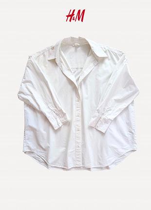 Сорочка біла h&m, оверсайз, 100% бавовна