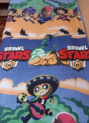 Комплект постельного белья brawl stars. детский, подростковый. размер 1,5.