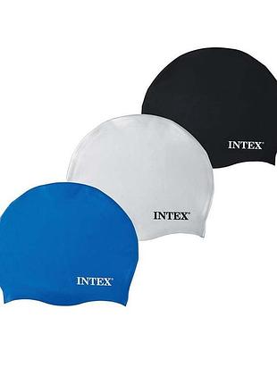 Шапочка для плавания intex 55992, универсальная, размер м (8+), обхват головы ≈ 52-65 см, (22 х 19 см)