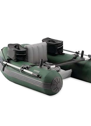 Одноместная надувная рыбацкая лодка intex 68381 big catch protm, 165 х 120 х 38см, (весла, ручной насос)