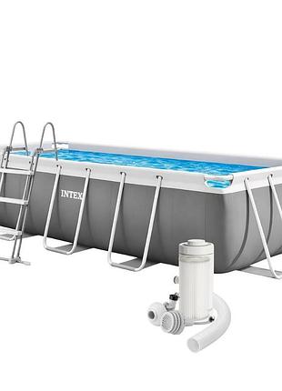 Каркасный бассейн intex 26788, 400 x 200 x 100 см (бассейн, лестница, фильтр 2 006 л/ч)