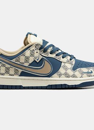 Мужские кроссовки nike sb dunk low gucci beige blue х данк 43